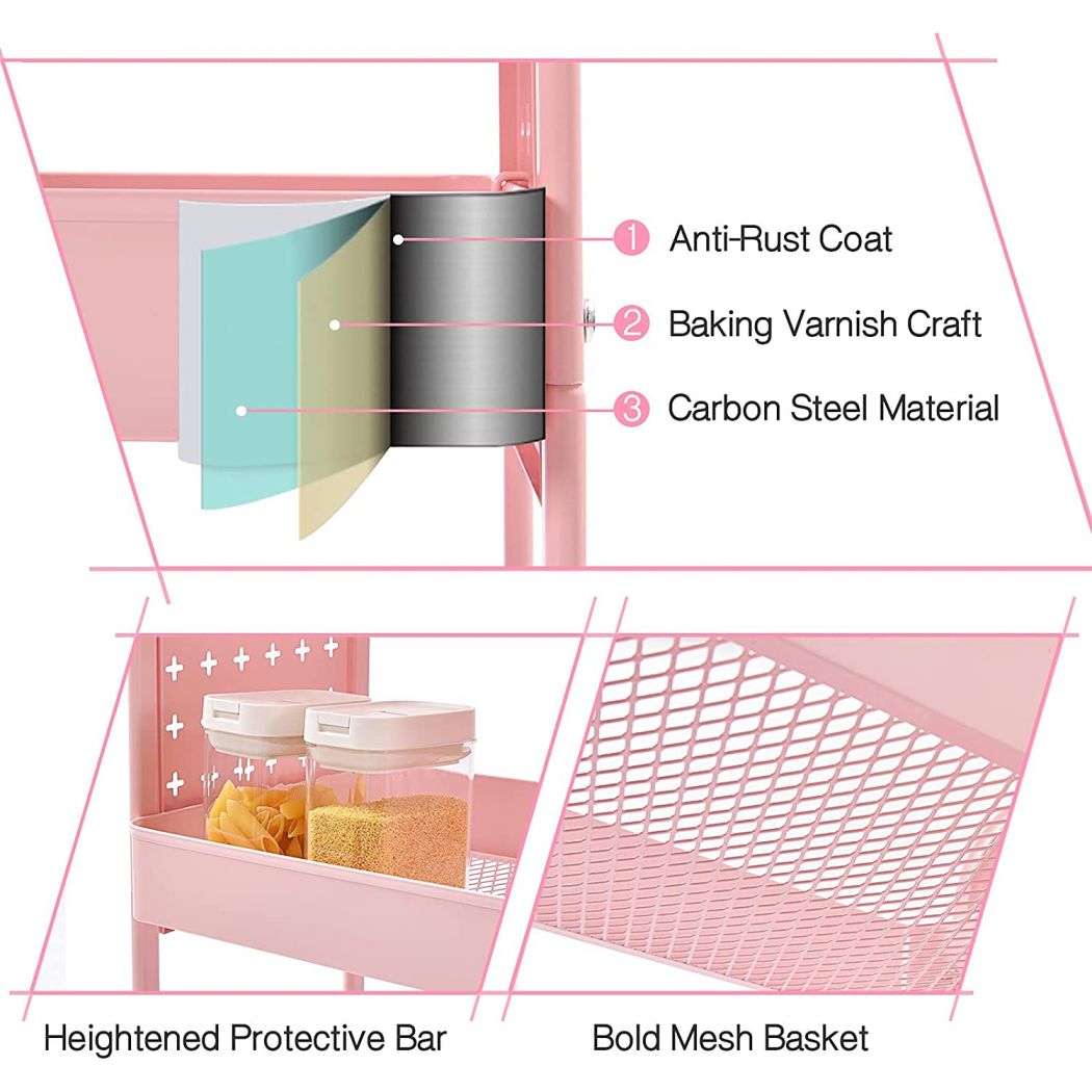 Dual Pegboards Removable Baskets Hooks Salon Organizer Trolley